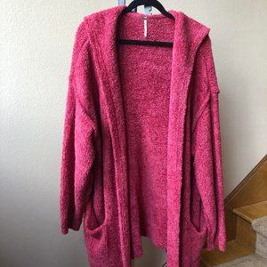 Long, berry Free People Cardigan